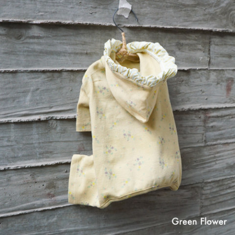 CXhbOylouisdogzBambini Hood Romper/Green flower